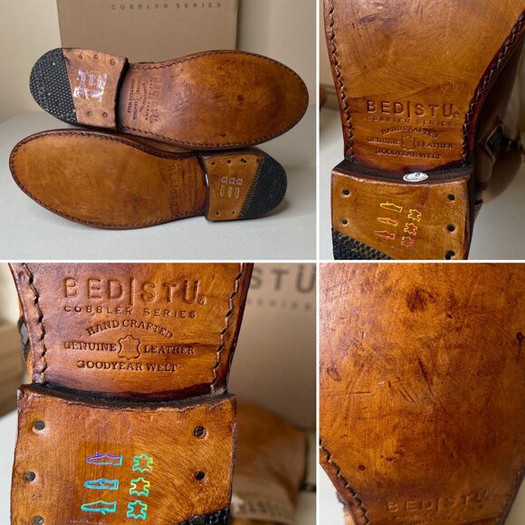 BED STU Tess Rustic Tan Distressed Tall Leather Riding Boots BedStu Size 7.5 - Picture 12 of 16